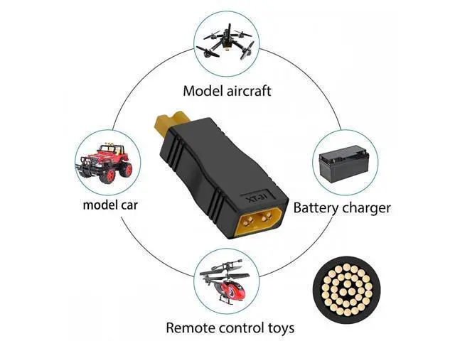 Alt view image 4 of 7 - XT60 Female SC100 Protocol to XT30 Female Fast Charging Adapter for RC Lipo Battery Quadcopter Multicopter Aeromodelling
