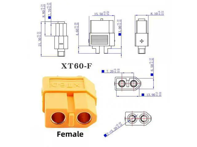 Alt view image 5 of 7 - XT60 Female SC100 Protocol to XT30 Female Fast Charging Adapter for RC Lipo Battery Quadcopter Multicopter Aeromodelling