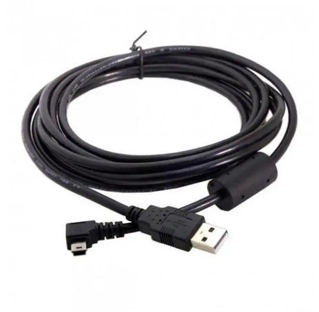 Alt view image 7 of 7 - HKCY U2-057-LE-3.0M Mini USB B Type 5pin Male Left Angled 90 Degree to USB 2.0 Male Data Cable with Ferrite 3.0m