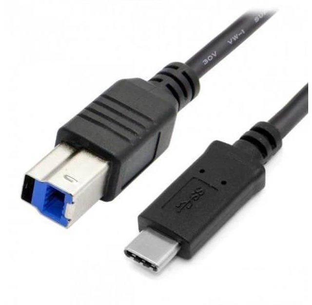 Alt view image 7 of 7 - HKCY UC-115-BK USB-C USB 3.1 Type C Male Connector to USB Standard B Male Data Cable for MacLaptop Black