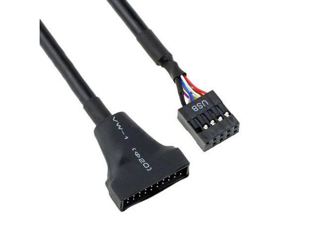 Alt view image 2 of 6 - HKCY U3-076 USB 2.0 9Pin Motherboard Housing Male to USB 3.0 20pin Header Device Female Cable