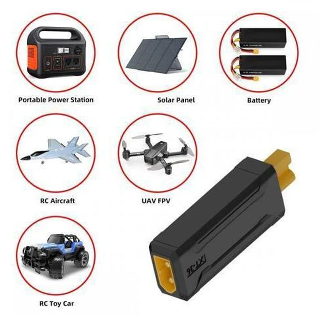 Alt view image 5 of 7 - XT30 Male Protocol to XT30 Female Fast Charging Adapter for RC Lipo Battery Quadcopter Multicopter Aeromodelling