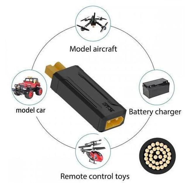 Alt view image 6 of 7 - XT30 Male Protocol to XT30 Female Fast Charging Adapter for RC Lipo Battery Quadcopter Multicopter Aeromodelling