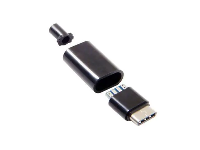 Alt view image 2 of 7 - SM 5pcs/lot DIY 24pin USB Type C USB-C Male OTG Host Type 5.1k Resistor with Black Housing Cover