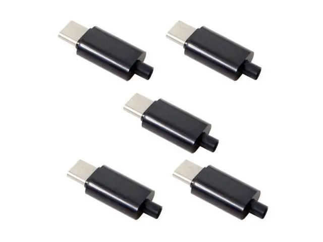 Alt view image 6 of 7 - SM 5pcs/lot DIY 24pin USB Type C USB-C Male OTG Host Type 5.1k Resistor with Black Housing Cover