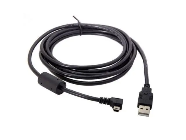 Alt view image 4 of 7 - HKCY U2-057-RI-3.0M Mini USB B Type 5pin Male Right Angled 90 Degree to USB 2.0 Male Data Cable with Ferrite 3.0m