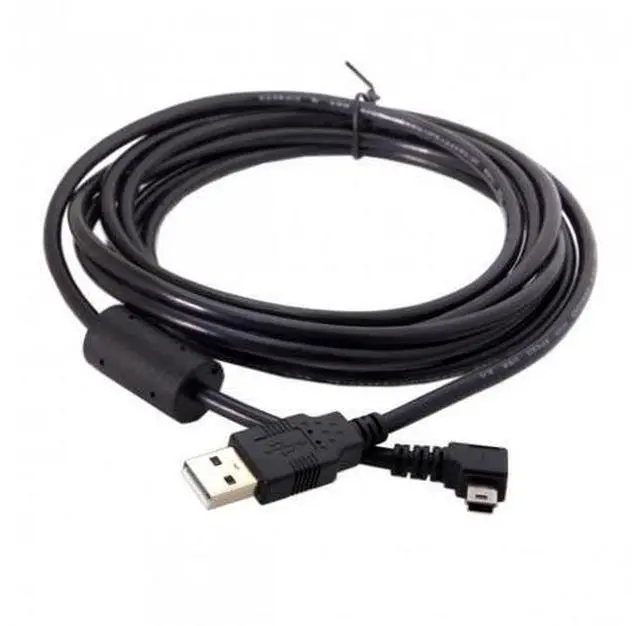 Alt view image 6 of 7 - HKCY U2-057-RI-3.0M Mini USB B Type 5pin Male Right Angled 90 Degree to USB 2.0 Male Data Cable with Ferrite 3.0m