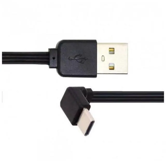 Main image of HKCY UC-096-UP-0.13M 13cm USB 2.0 Type-A Male to USB-C Type-C Up Down Angled 90 Degree Data Flat Slim FPC Cable for FPVDiskPhone