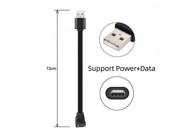 Alt view image 3 of 7 - HKCY UC-096-UP-0.13M 13cm USB 2.0 Type-A Male to USB-C Type-C Up Down Angled 90 Degree Data Flat Slim FPC Cable for FPVDiskPhone