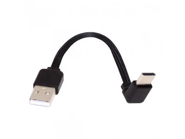 Alt view image 2 of 7 - HKCY UC-096-UP-0.13M 13cm USB 2.0 Type-A Male to USB-C Type-C Up Down Angled 90 Degree Data Flat Slim FPC Cable for FPVDiskPhone