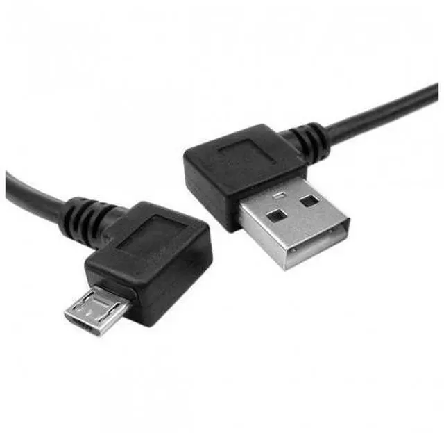 Alt view image 2 of 7 - HKCY U2-075-RI Right angled 90 Degree Micro USB Male to USB Left Angled Data Charge Cable 0.2m
