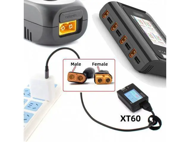 Alt view image 4 of 7 - XT60 Male SC100 Protocol to DC 7.9x5.4mm Male Fast Charging Adapter for RC Lipo Battery Quadcopter Multicopter Aeromodelling