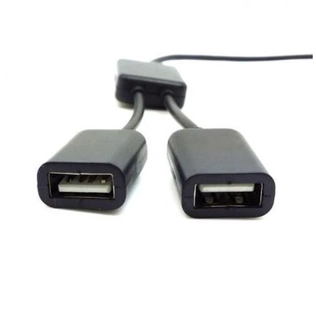 Alt view image 2 of 5 - Black USB 2.0 Dual Ports Hub Cable Bus power For Laptop Macbook Notebook PC & Mouse & Flash Disk U2-325-BK