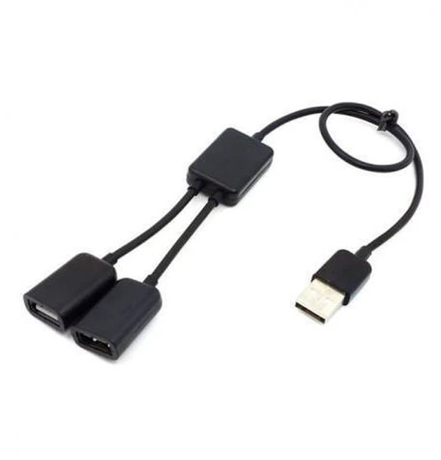 Alt view image 3 of 5 - Black USB 2.0 Dual Ports Hub Cable Bus power For Laptop Macbook Notebook PC & Mouse & Flash Disk U2-325-BK
