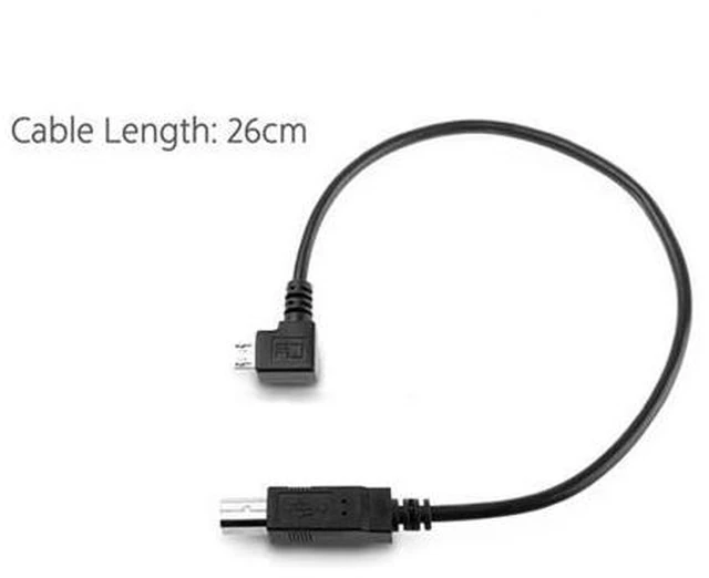 Alt view image 4 of 4 - 30cm Right Angled 90 Degree Micro USB OTG to Standard B Type Printer Scanner Hard Disk Cable U2-203-RI-0.3M