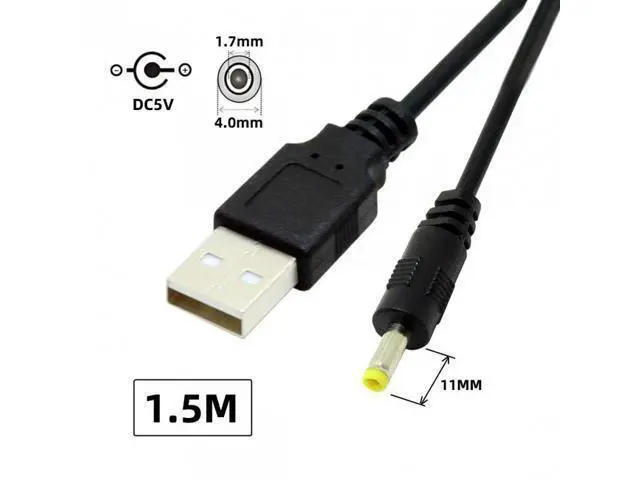 Alt view image 5 of 6 - HKCY U2-067-4017MM-2PCS 2pcs/lot USB 2.0 Male Type-A to 5V DC 4.0x1.7mm DC Power Round Plug Cable 150cm 24AWG