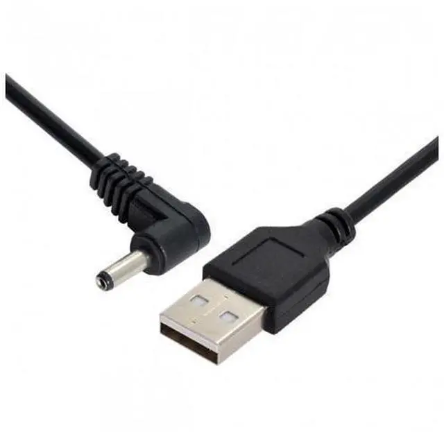 Alt view image 5 of 7 - HKCY U2-111-RI USB 2.0 Male to Right Angled 90 Degree 3.5mm 1.35mm DC power Plug Barrel 5v Cable 100cm