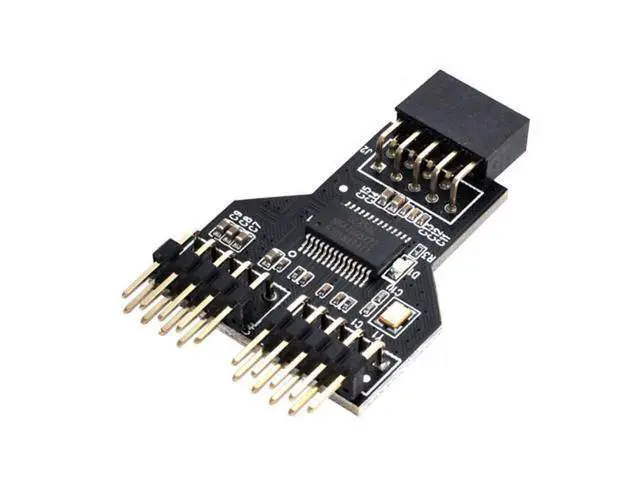 Alt view image 2 of 7 - SM Motherboard 9pin USB 2.0 Header 1 to 2 Female Extension HUB Connector Adapter Port Multilier