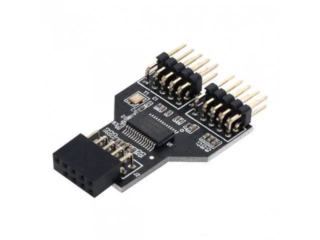 Alt view image 7 of 7 - SM Motherboard 9pin USB 2.0 Header 1 to 2 Female Extension HUB Connector Adapter Port Multilier
