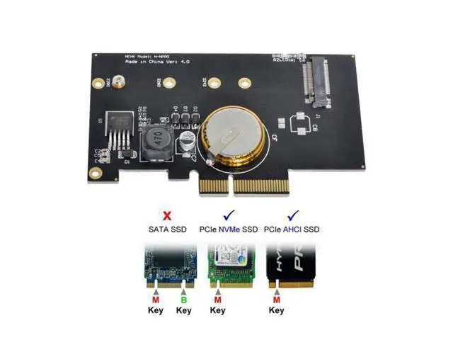 Alt view image 4 of 7 - SM PCI-E 3.0 x4 to M.2 NGFF M Key SSD Nvme Card Adapter PCI Express with Power Failure Protection 4.0F Super Capacitor