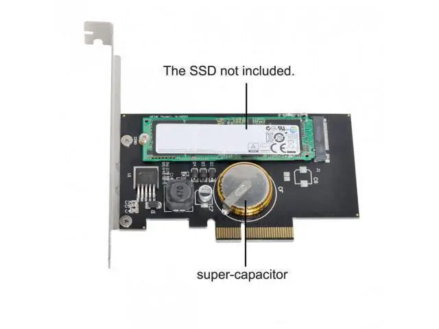 Alt view image 6 of 7 - SM PCI-E 3.0 x4 to M.2 NGFF M Key SSD Nvme Card Adapter PCI Express with Power Failure Protection 4.0F Super Capacitor