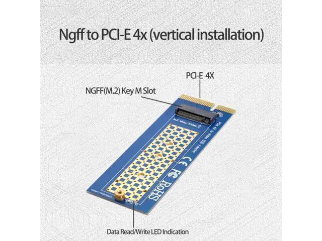 Alt view image 4 of 7 - SM NGFF M-key NVME AHCI SSD to PCI-E Express 3.0 4X Vertical Adapter for SSD & Motherboard