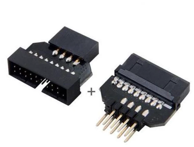 Alt view image 5 of 7 - SM 1set Reversible USB 2.0 9Pin Housing to Motherboard USB 3.0 20pin Header Female Adapter