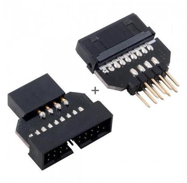 Alt view image 7 of 7 - SM 1set Reversible USB 2.0 9Pin Housing to Motherboard USB 3.0 20pin Header Female Adapter