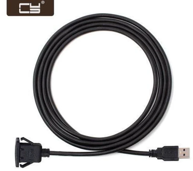 Main image of 1m Waterproof Single USB 3.0 Extension Latch Mount Car AUX Cable for Dashboard Panel U3-030-1P