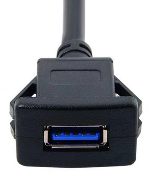 Alt view image 2 of 6 - 1m Waterproof Single USB 3.0 Extension Latch Mount Car AUX Cable for Dashboard Panel U3-030-1P