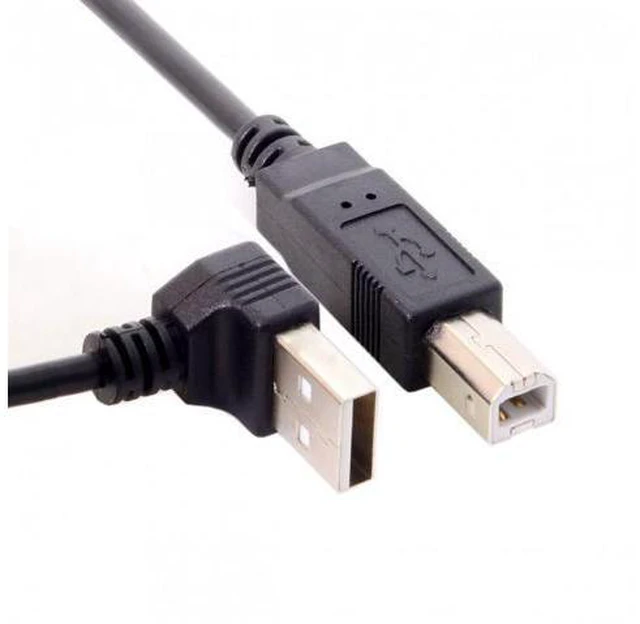 Alt view image 5 of 7 - HKCY U2-117 Down Angled 90 Degree USB 2.0 Male to B Type Male Cable for Printer Scanner Hard Disk 20cm