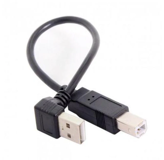Alt view image 7 of 7 - HKCY U2-117 Down Angled 90 Degree USB 2.0 Male to B Type Male Cable for Printer Scanner Hard Disk 20cm