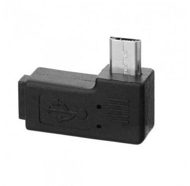 Alt view image 3 of 7 - SM Micro USB 2.0 5Pin Male to Female M - F Extension Adapter 90 Degree Right Angled