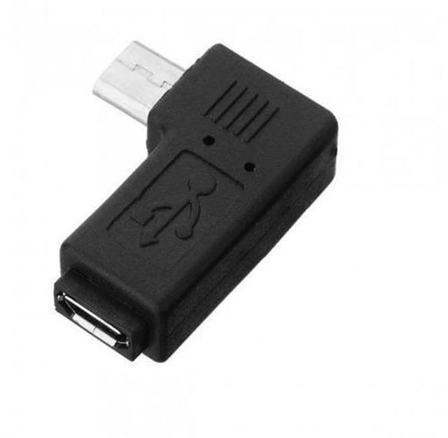 Alt view image 4 of 7 - SM Micro USB 2.0 5Pin Male to Female M - F Extension Adapter 90 Degree Right Angled