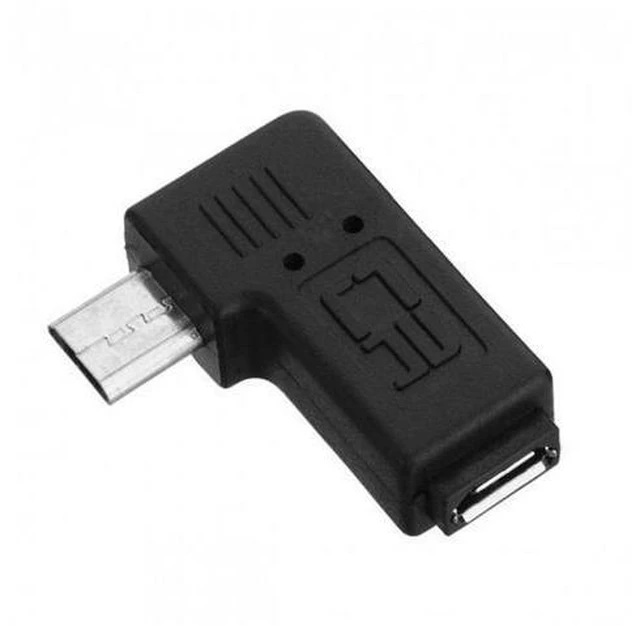 Alt view image 6 of 7 - SM Micro USB 2.0 5Pin Male to Female M - F Extension Adapter 90 Degree Right Angled