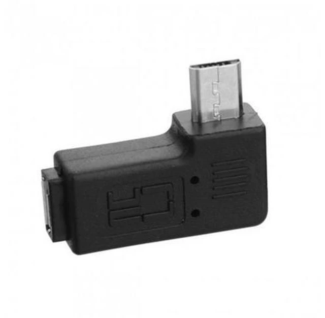 Alt view image 7 of 7 - SM Micro USB 2.0 5Pin Male to Female M - F Extension Adapter 90 Degree Right Angled