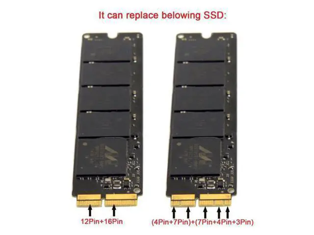Alt view image 7 of 7 - SM 12+16pin 2014 2015 Macbook to M.2 NGFF M-Key AHCI SSD Convert Card for A1493 A1502 A1465 A1466