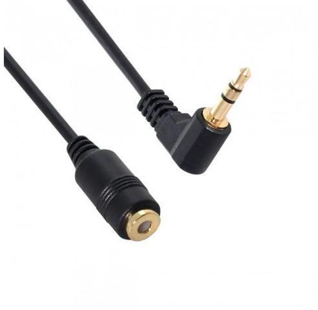 Alt view image 7 of 7 - HKCY CA-045 90 degree right angled 3.5mm 3poles Audio Stereo Male to Female Extension Cable 10cm Black
