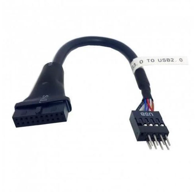 Alt view image 3 of 6 - HKCY U3-107 USB 3.0 20pin Motherboard Housing Male to USB 2.0 9Pin Header Device Female Cable
