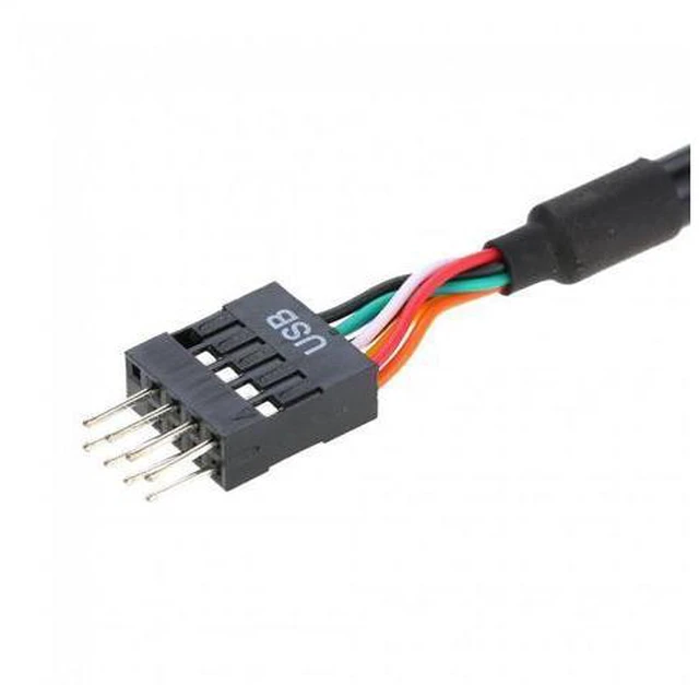 Alt view image 4 of 6 - HKCY U3-107 USB 3.0 20pin Motherboard Housing Male to USB 2.0 9Pin Header Device Female Cable
