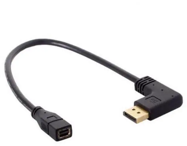 Main image of HKCY DP-048-LE Left Angled DP DisplayPort 90 Degree to Mini DP DisplayPort Female Cable for Displays Monitors