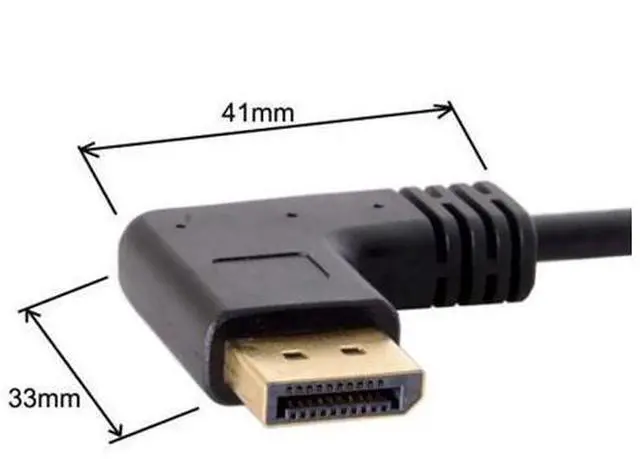 Alt view image 2 of 7 - HKCY DP-048-LE Left Angled DP DisplayPort 90 Degree to Mini DP DisplayPort Female Cable for Displays Monitors