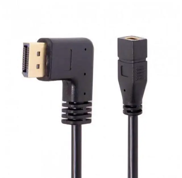 Alt view image 5 of 7 - HKCY DP-048-LE Left Angled DP DisplayPort 90 Degree to Mini DP DisplayPort Female Cable for Displays Monitors
