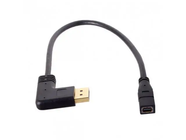 Alt view image 6 of 7 - HKCY DP-048-LE Left Angled DP DisplayPort 90 Degree to Mini DP DisplayPort Female Cable for Displays Monitors