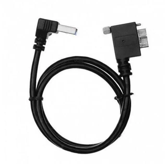 Main image of HKCY U3-078-LE Down Direction Right Angled 90 Degree USB 3.0 A plug to Micro B Plug Left Angled locking screws Panel Cable 40cm