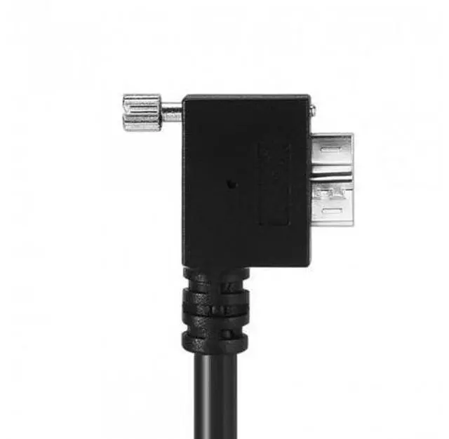 Alt view image 5 of 7 - HKCY U3-078-LE Down Direction Right Angled 90 Degree USB 3.0 A plug to Micro B Plug Left Angled locking screws Panel Cable 40cm