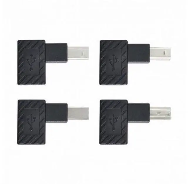 Alt view image 3 of 7 - 4Pcs USB 2.0 B Type Male to Female Extension Adapter Horizontal Vertical Angled 90 Degree for Disk Scanner