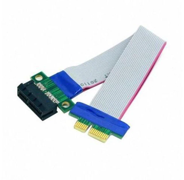 Alt view image 2 of 7 - HKCY EP-051 PCI-E Express 1X Slot Riser Card Extender Extension Ribbon Flex Relocate Cable 20cm