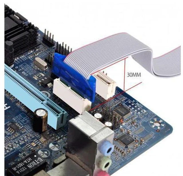 Alt view image 6 of 7 - HKCY EP-051 PCI-E Express 1X Slot Riser Card Extender Extension Ribbon Flex Relocate Cable 20cm