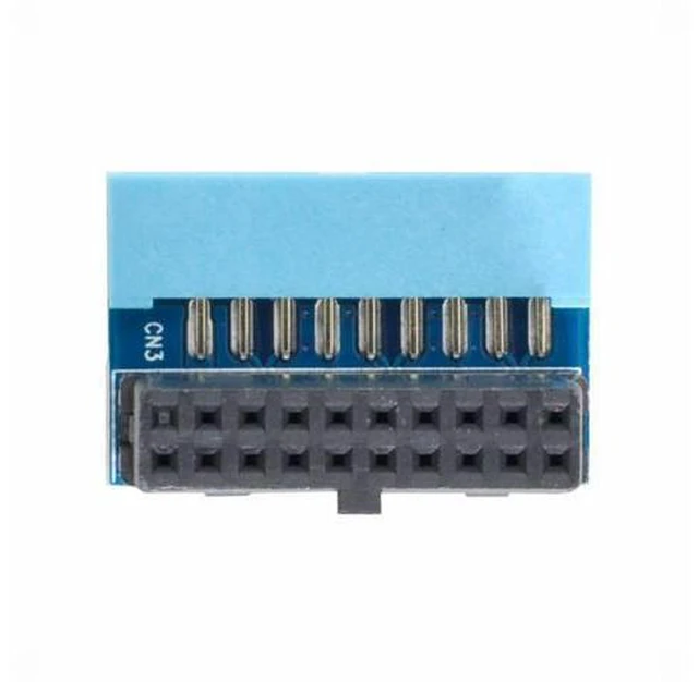Alt view image 2 of 6 - Up Angled USB 3.0 20Pin 19Pin Male to Female Extension Adapter 90 Degree for Motherboard Mainboard